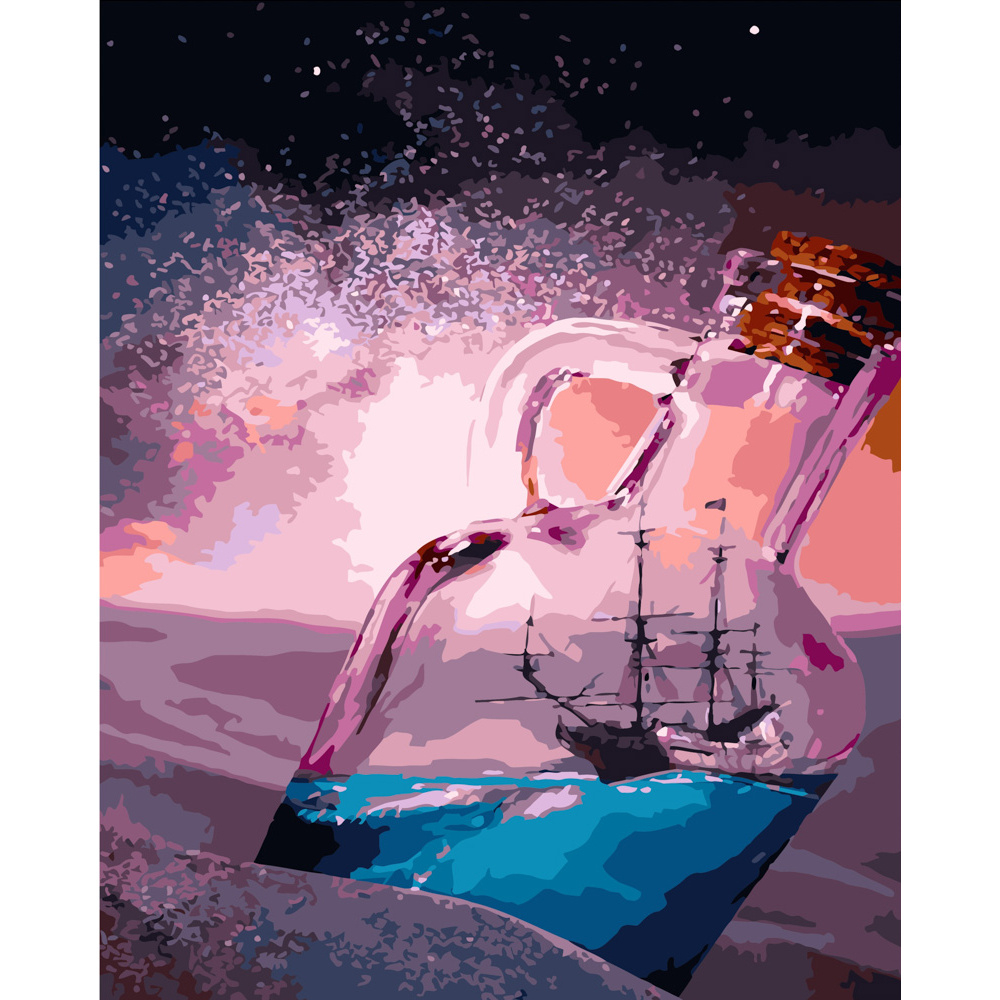 Фото, Видеообзоры картина за номерами strateg преміум корабель у пляшці розміром 40х50 см (gs197)