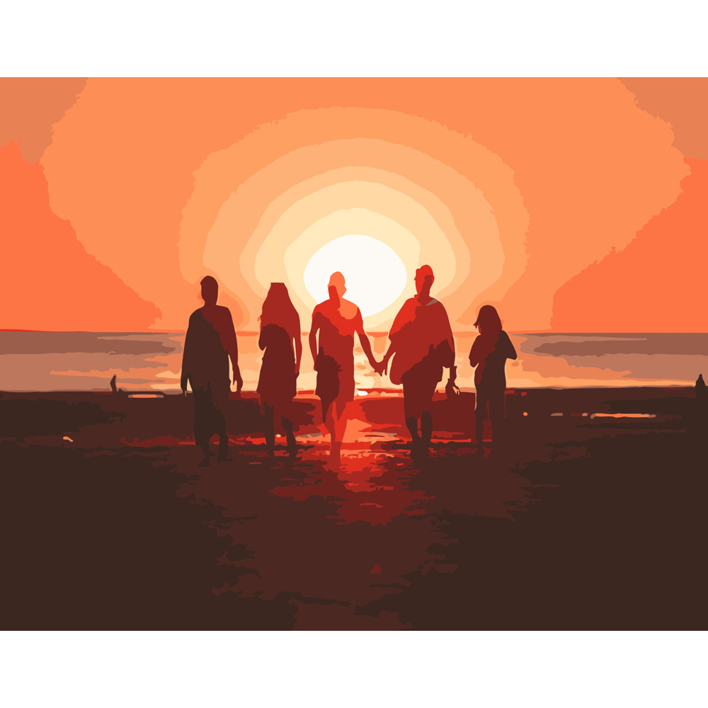 Фото, Відеоогляди картина за номерами strateg преміум друзі на побережжі розміром 40х50 см (dy076)