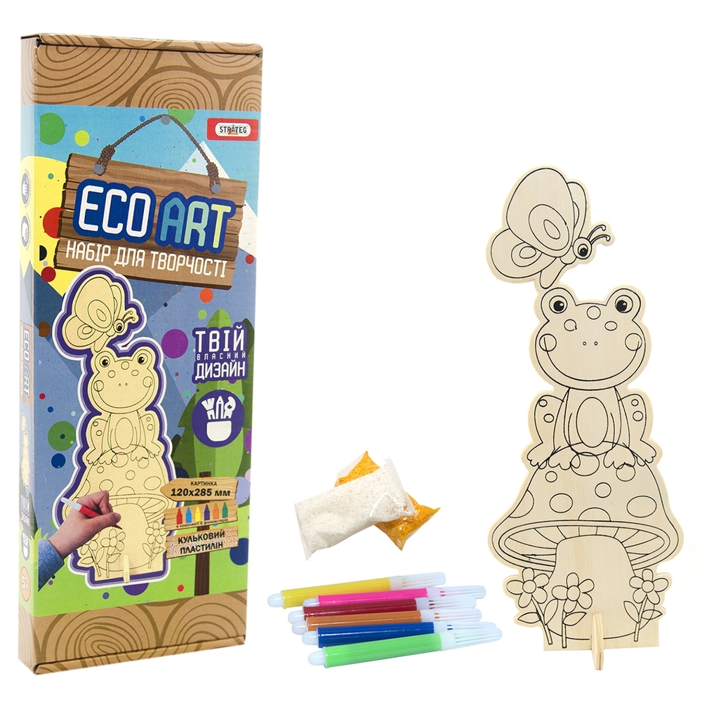 Фото, Відеоогляди набір для творчості strateg еко-розмальовка жаба (5004)