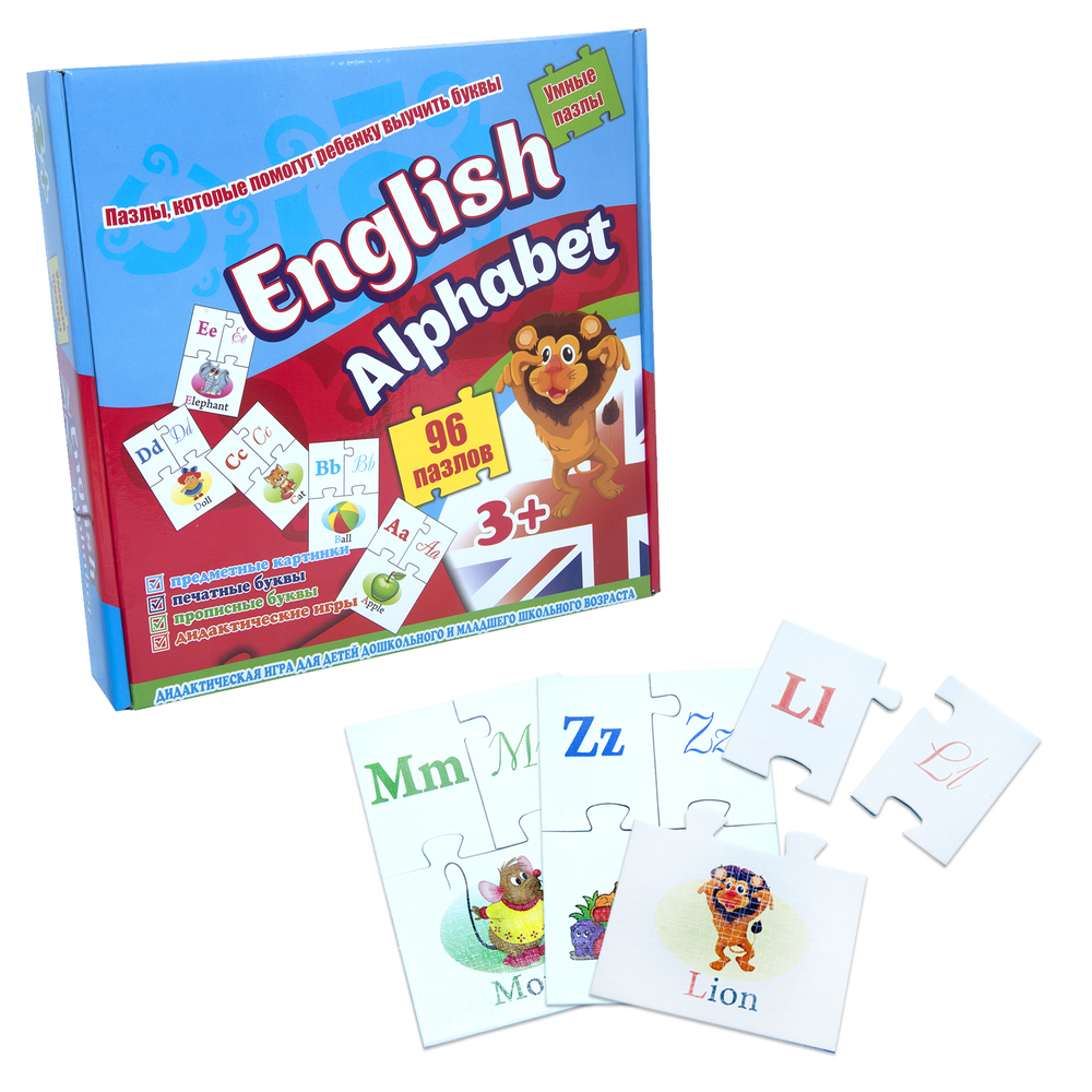 Фото, Видеообзоры навчальні пазли strateg english alphabet 96 карт англійською мовою (539)