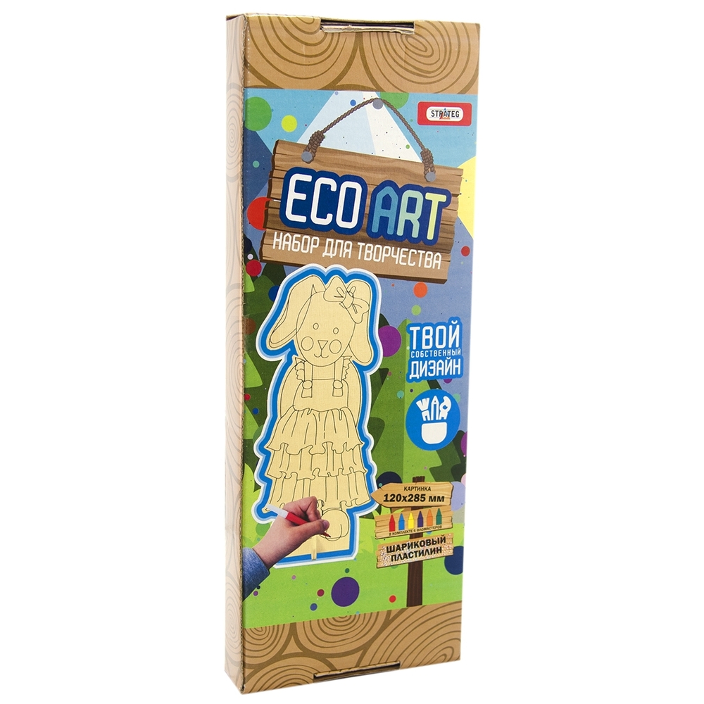 Фото, Відеоогляди набір для творчості strateg еко-розмальовка зайчик (5001)