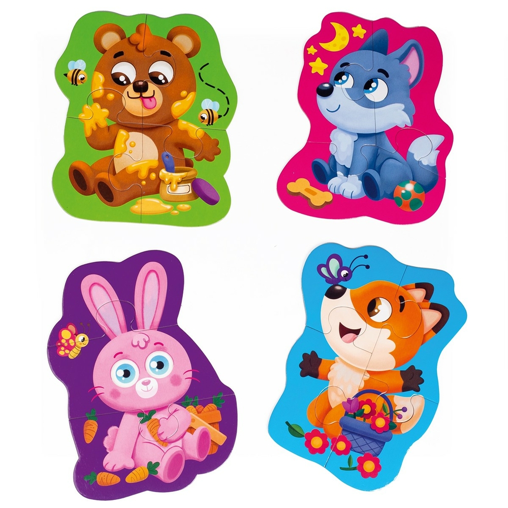 Фото, Видеообзоры пазли максі vladi toys картонні з грою малюк зможе «лісові звірі» vt1722-22