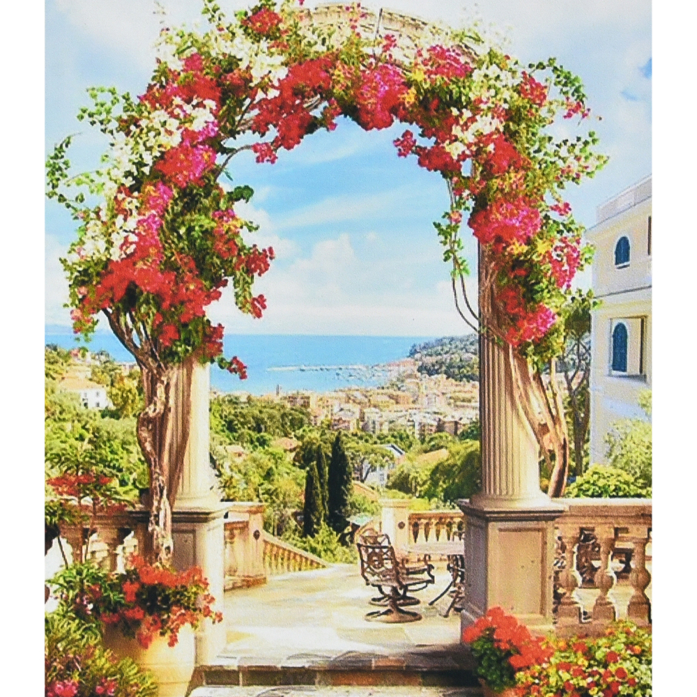 Фото, Видеообзоры алмазна мозаїка strateg преміум арка із квітів розміром 30х40 см (heg88129)