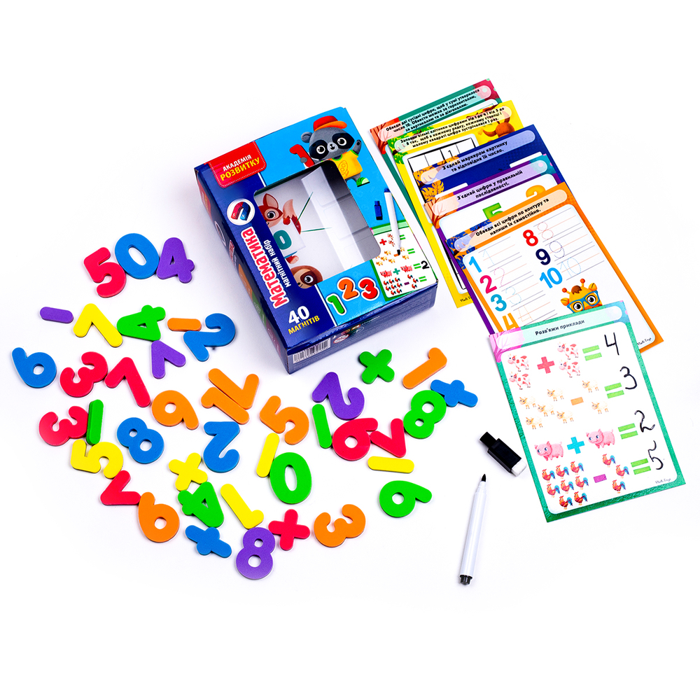 Фото, Видеообзоры магнітний набір «математика з маркером» vt5411-16