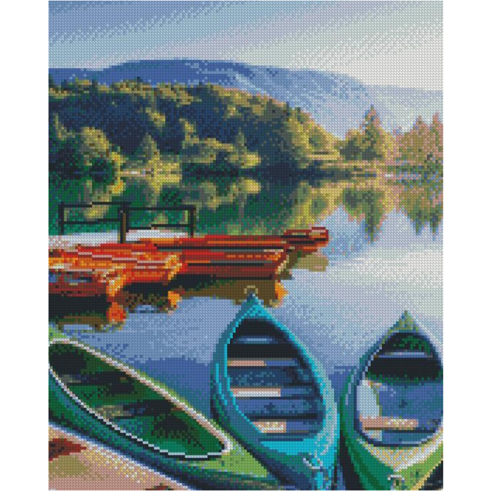 Фото, Відеоогляди алмазна картина strateg преміум пристань для човнів розміром 40х50 см fa40889