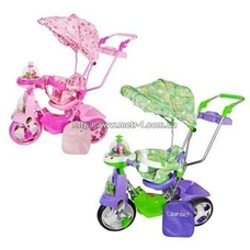 Велосипед WS 847 B (2шт) три колеса, кол.ручка с подстаканниками, 2 цвета, рюкзак, козырёк