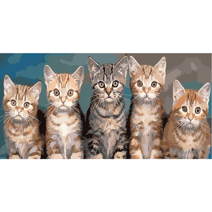 Фото, Відеоогляди картина за номерами strateg преміум кошенята strateg розміром 50х25 см (ww053)