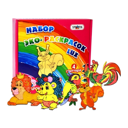 Фото, Видеообзоры набір для творчості strateg еко-розмальовка білочка та друзі (3037)