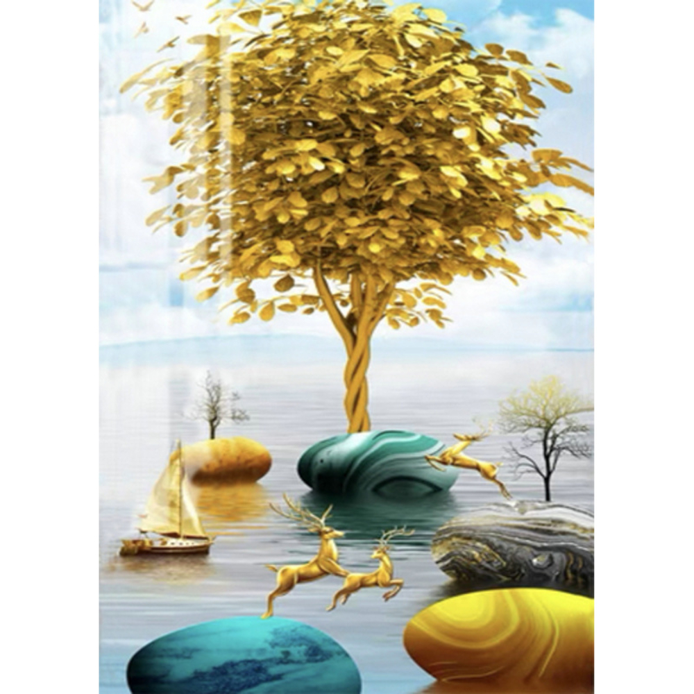 Фото, Відеоогляди алмазна мозаїка strateg преміум золоті оленята без підрамника розміром 30х40 см  (jsdf82148)