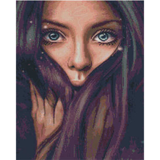 Алмазна картина Strateg ПРЕМІУМ Дівчина з яскравим волоссям розміром 40х50 см (L-222)