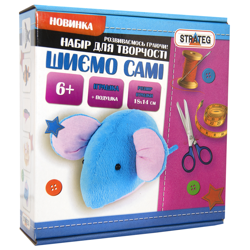 Фото, Відеоогляди набір для творчості strateg шиємо самі мишка українською мовою (і-10)
