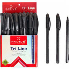 Ручка шарик.Tri Line ТТ тонирован.корпус  упак.50шт.стержень чорний