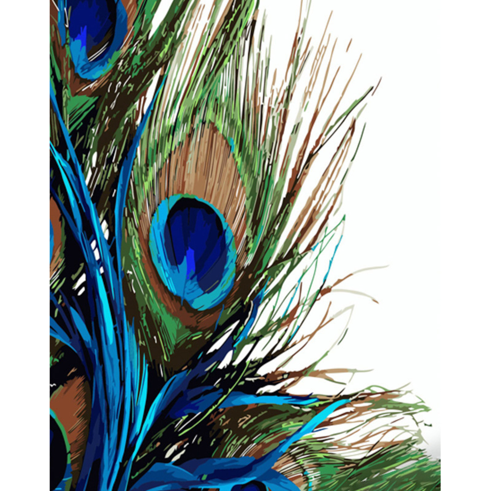 Фото, Видеообзоры картина за номерами strateg преміум пір'я павича з лаком та з рівнем розміром 40х50 см (gs1361)