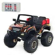 Джип M 1713 R-2 (1шт) р/у, 4 мотора по 6V, аккум 12V/12AH,двухместный,5-9лет,4-8км/ч,черн-красн,