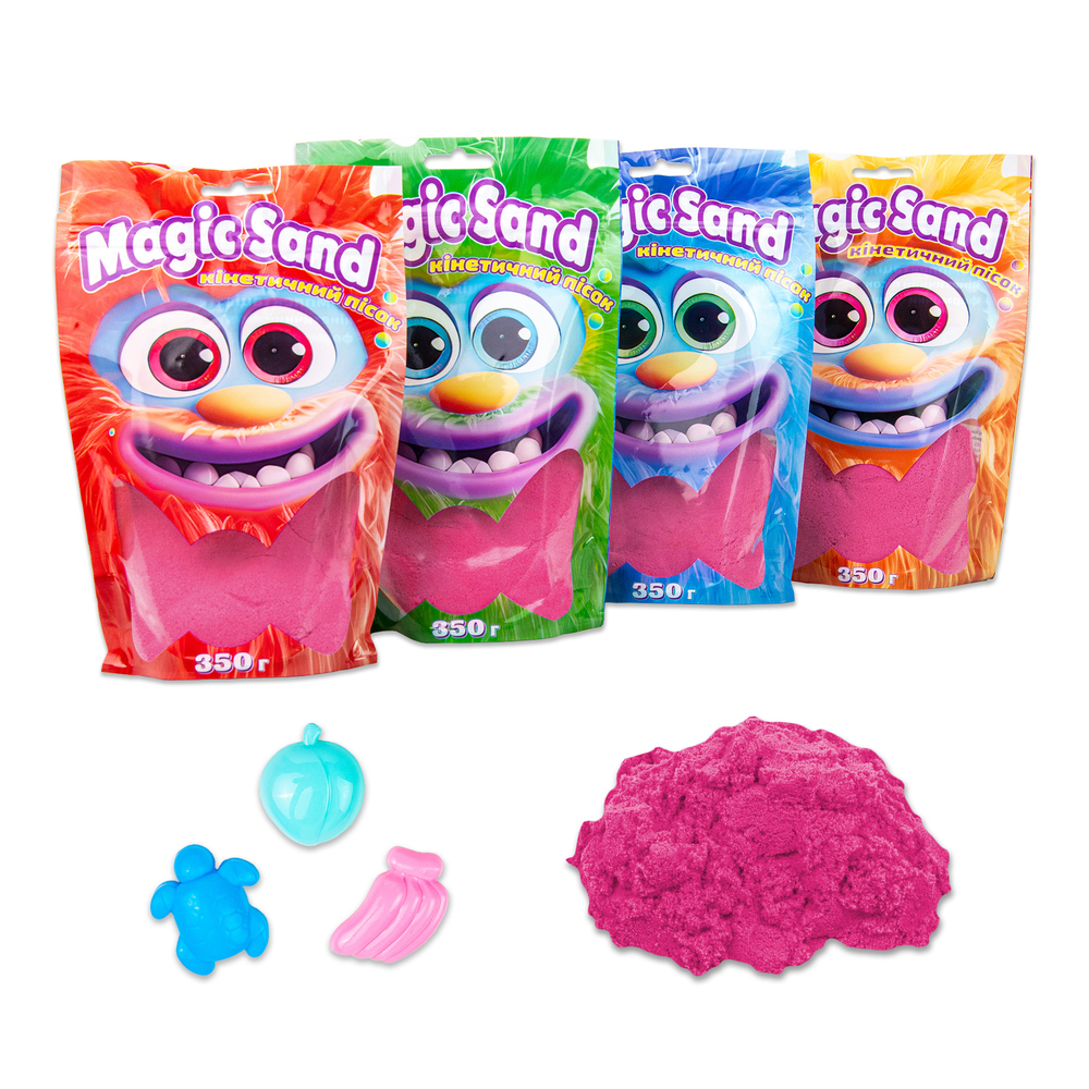 Фото, Видеообзоры кінетичний пісок strateg magic sand в пакеті 39402-8 рожевий, 0,350 кг