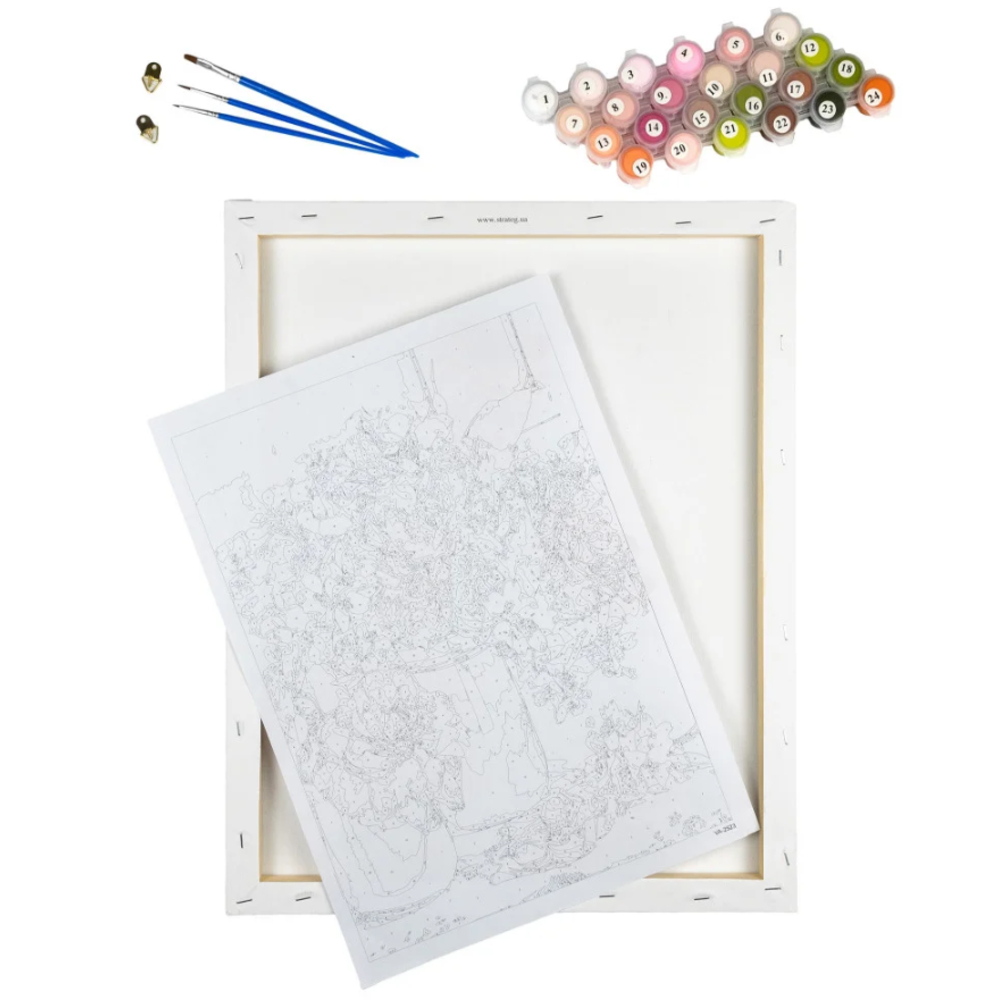 Фото, Відеоогляди картина за номерами strateg преміум неймовірна калібрі з лаком та рівнем розміром 40х50 см (gs1544)