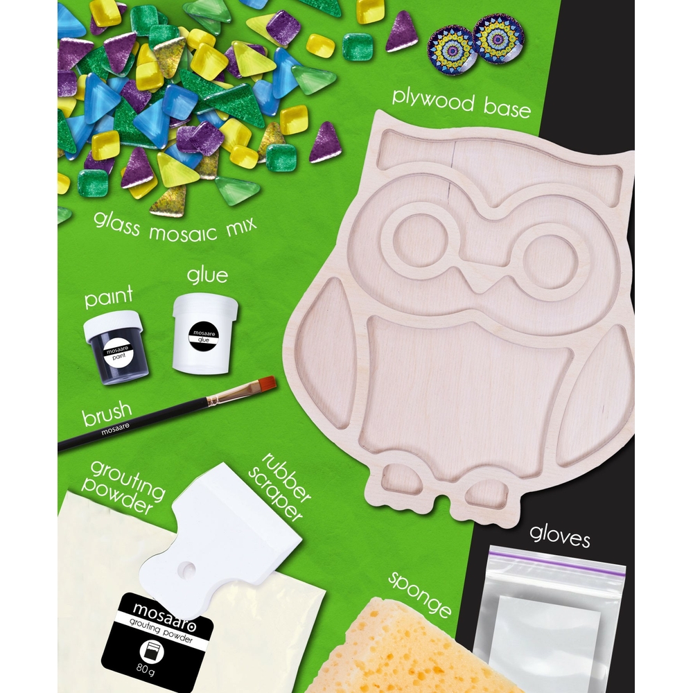 Фото, Видеообзоры набір для творчості скляна мозаїка «сова» mosaaro ma2004