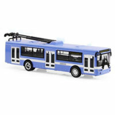 Троллейбус 6407B (96шт) металл, инер-й, 16-4,5-3,5см,1:72, рез.колеса, в кор-ке, 20-8-6см