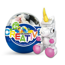 Конструктор Міні-тварини в капсулі Єдиноріг Wange wg01-5 Ванге 38 елементів блоковий пластик для дітей