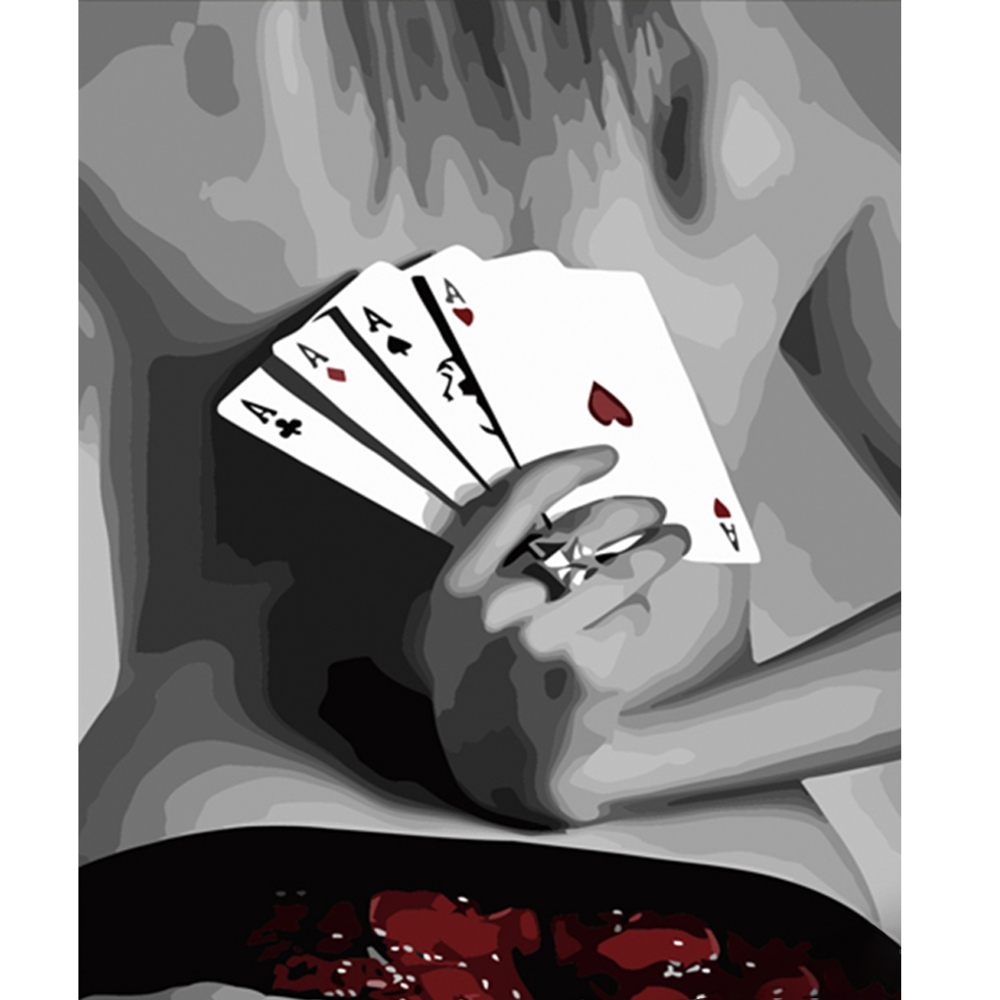 Фото, Відеоогляди картина за номерами strateg преміум карти у руках розміром 40х50 см (hh069)