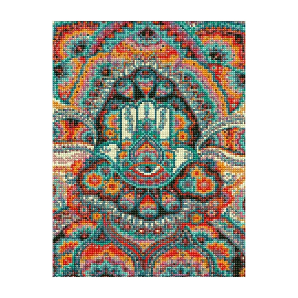 Фото, Відеоогляди алмазна мозаїка strateg преміум рука фатіми та мандала 30х40 см hx013