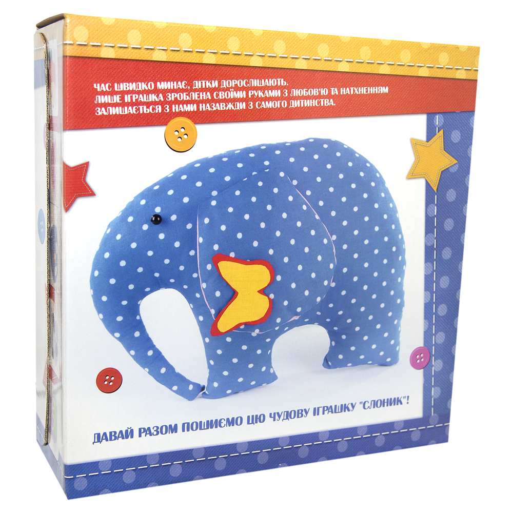 Фото, Відеоогляди набір для творчості strateg шиємо самі слонік українською мовою (іп-03)
