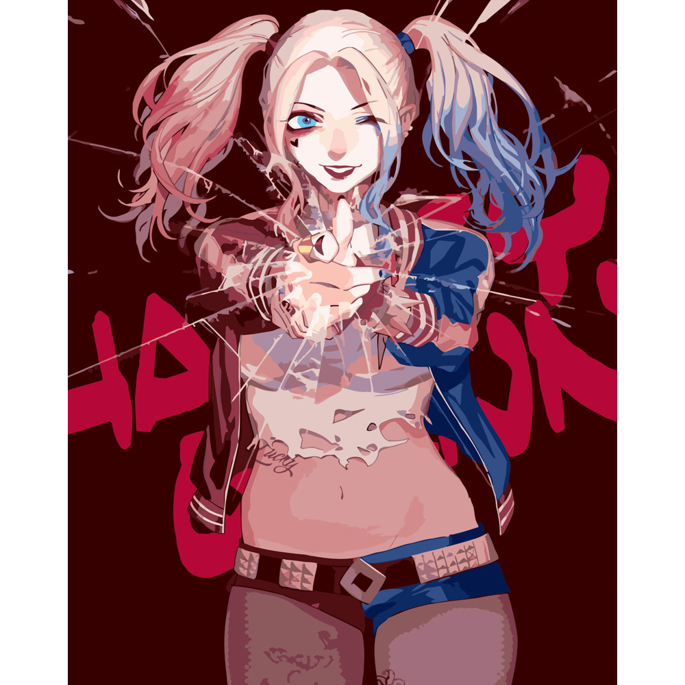 Фото, Видеообзоры картина за номерами strateg преміум анімешна харлі квін розміром 40х50 см (gs532)