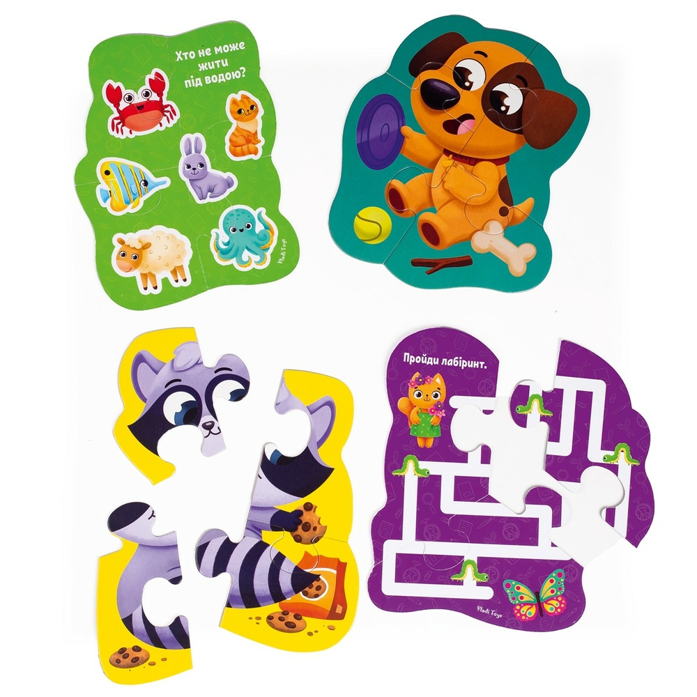 Фото, Відеоогляди пазли максі vladi toys картонні з грою малюк зможе «хатні улюбленці» vt1722-21