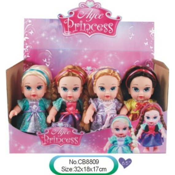 Лялька 17см CB8809 казкова принцеса 4види 12шт. в кор. 32*17*19