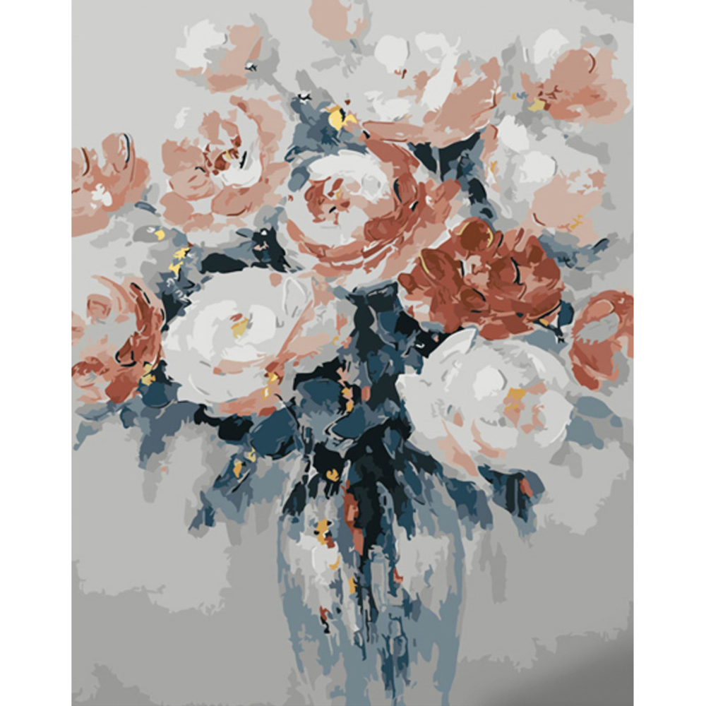 Фото, Видеообзоры картина за номерами strateg преміум пастельні півонії з лаком та з рівнем розміром 40х50 см (gs1437)