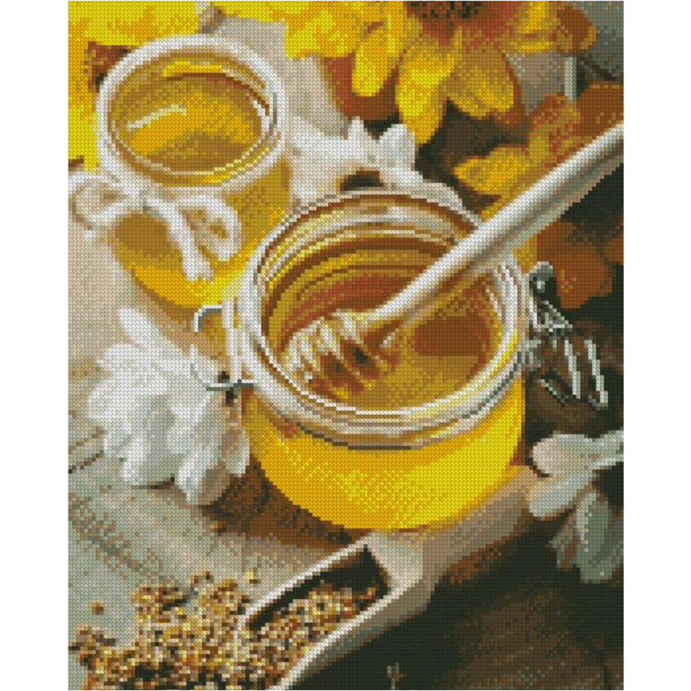 Фото, Видеообзоры алмазна картина strateg преміум баночки з медом розміром 40х50 см fa40907