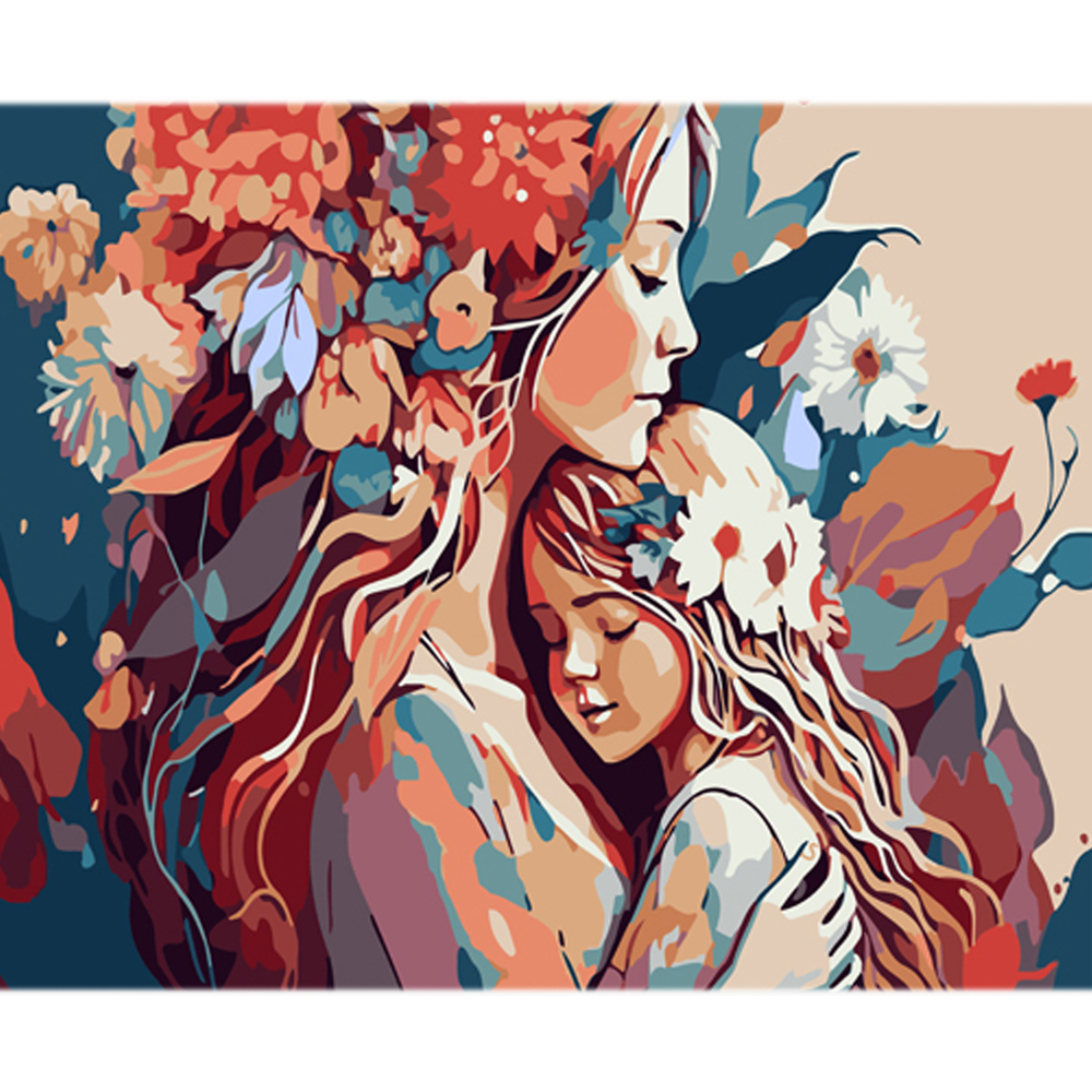 Фото, Відеоогляди картина за номерами strateg преміум материнська ніжність з лаком та з рівнем розміром 30х40 см (ly52)