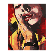 Картина за номерами Strateg ПРЕМІУМ Пристрасний дотик з лаком розміром 40х50 см VA-3022