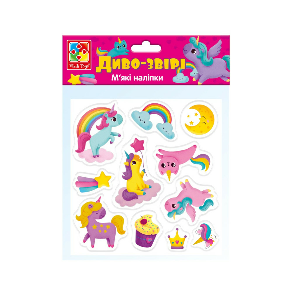 Фото, Видеообзоры набір для творчості м'які наліпки «диво-звірі» vladi toys vt4210-07