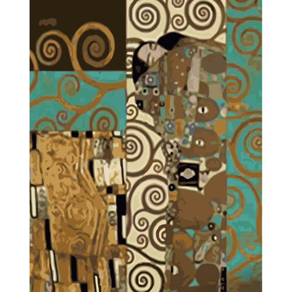 Фото, Видеообзоры картина за номерами strateg преміум обійми в стилі клімпта з лаком та з рівнем розміром 40х50 см (gs1413)