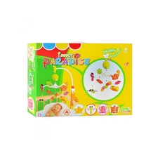 Карусель 5610 (12шт) на кроватку,муз, подвески 5шт,на бат-ке, в кор-ке, 45,5-34,5-9см
