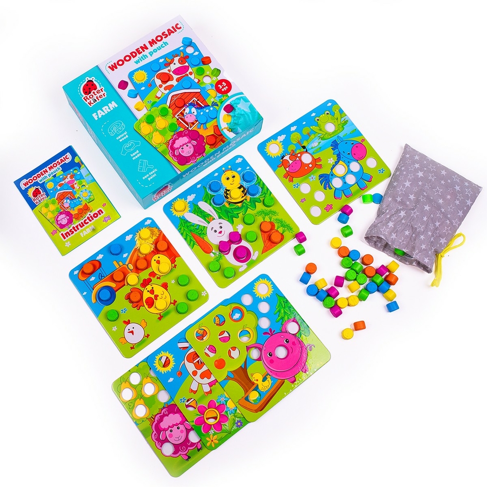 Фото, Видеообзоры дерев'яна мозаїка з мішечком. «ферма» rw4003