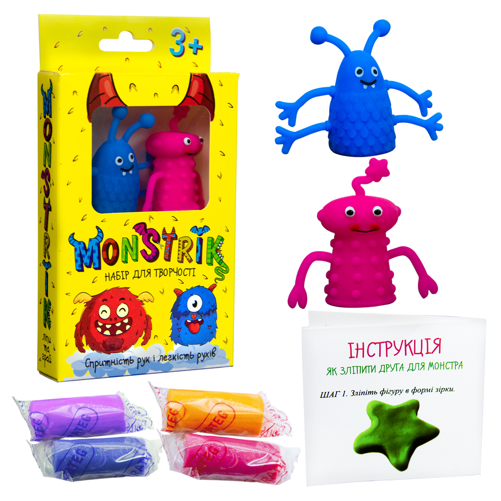 Фото, Видеообзоры набір для творчості strateg монстрик українською мовою (71823)