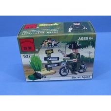 Конструктор BRICK 827 (300шт) шпион, 20 дет, в кор-ке, 9,5-7-4,5см