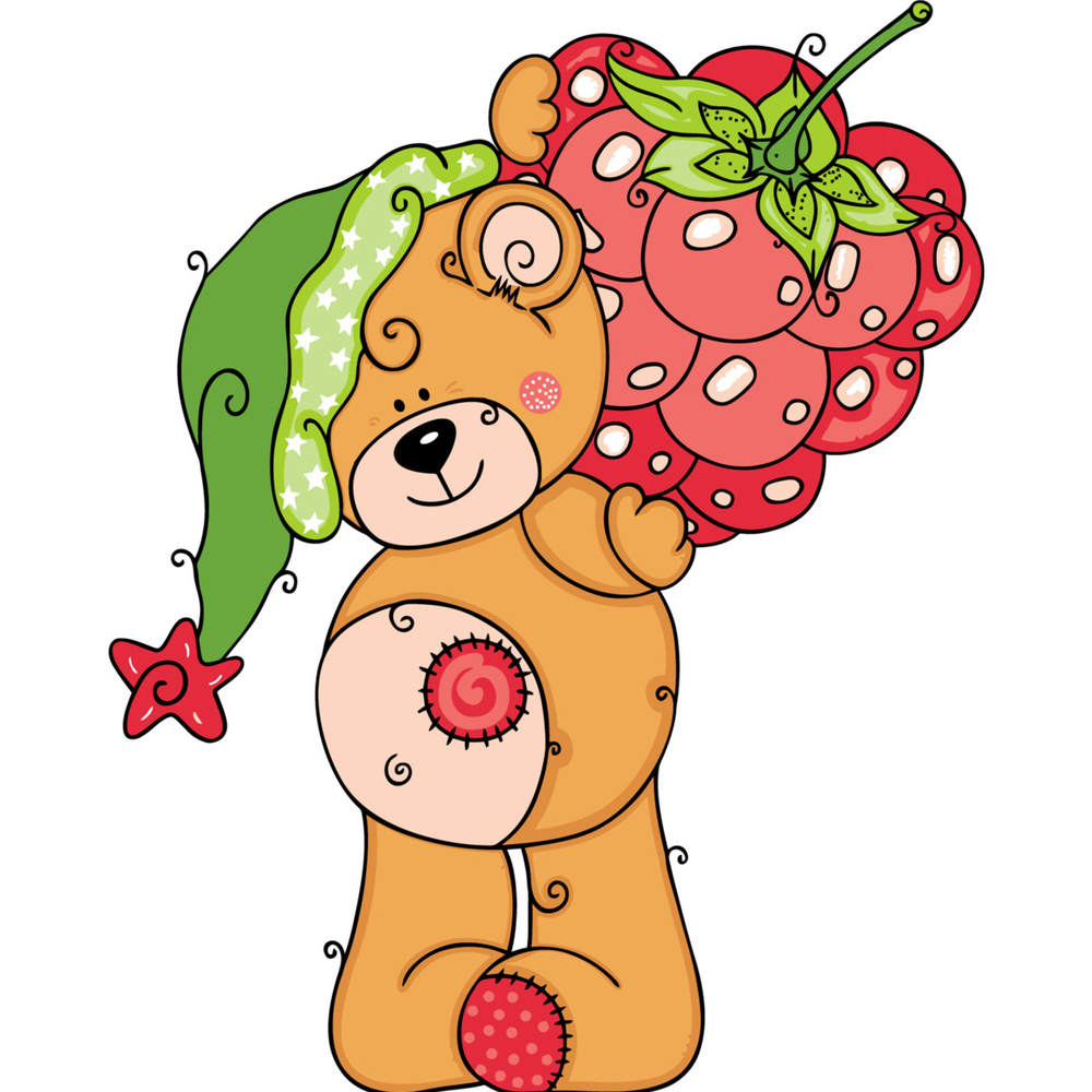 Фото, Відеоогляди картина за номерами strateg преміум ведмедик з малинкою з лаком розміром 30х40 см ss-6440