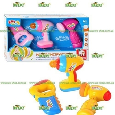Набір інструментів EQ 80366 R / 37R (36шт) BAMBINI-6, звук, світло, 2цвета, на бат-ке, в кор-ке, 38-