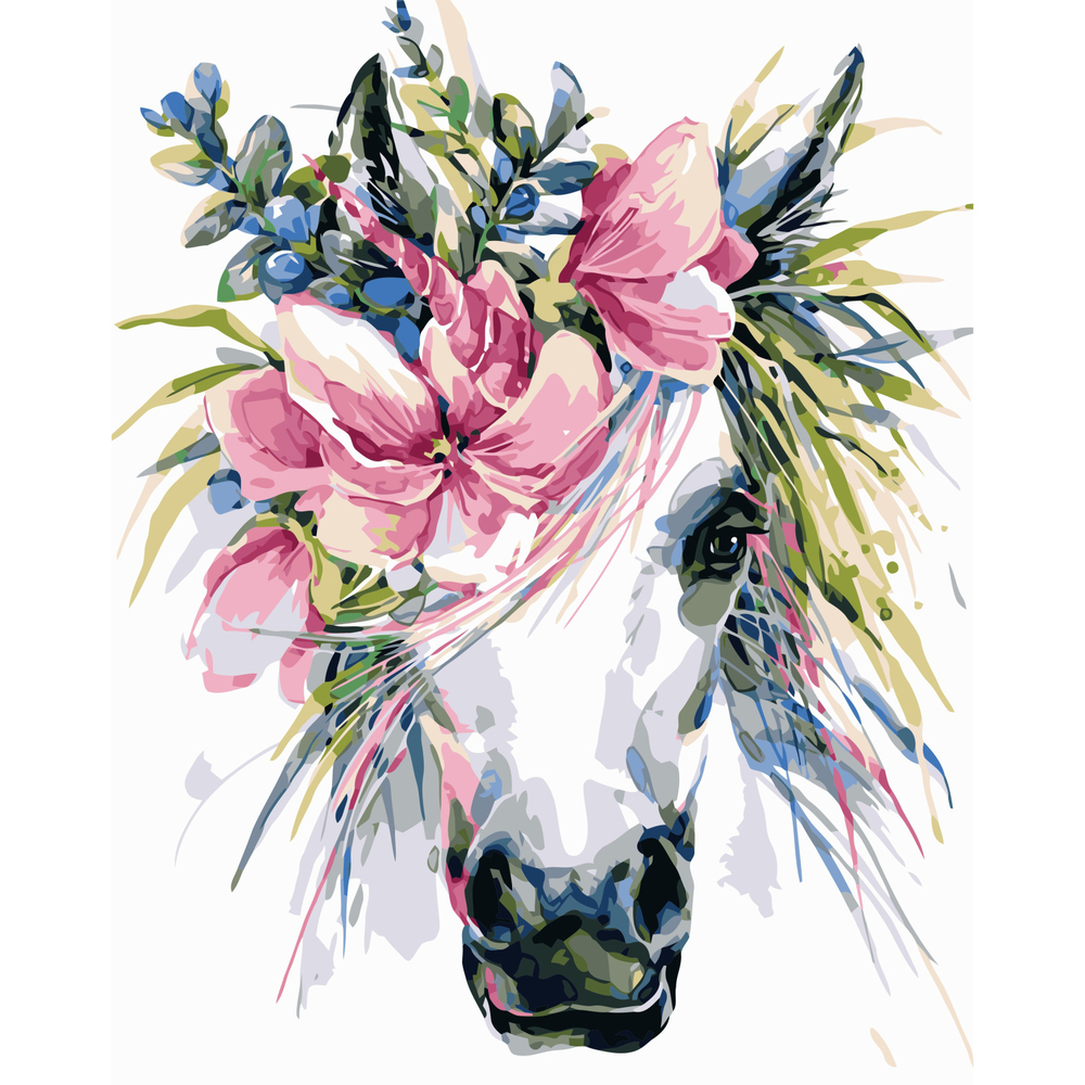 Фото, Видеообзоры картина за номерами strateg преміум кольоровий кінь з лаком розміром 40х50 см va-1218