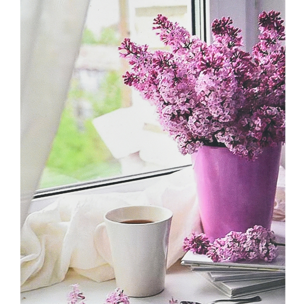 Фото, Відеоогляди алмазна мозаїка strateg преміум бузковий ранок розміром 40х50 см (sk88265)