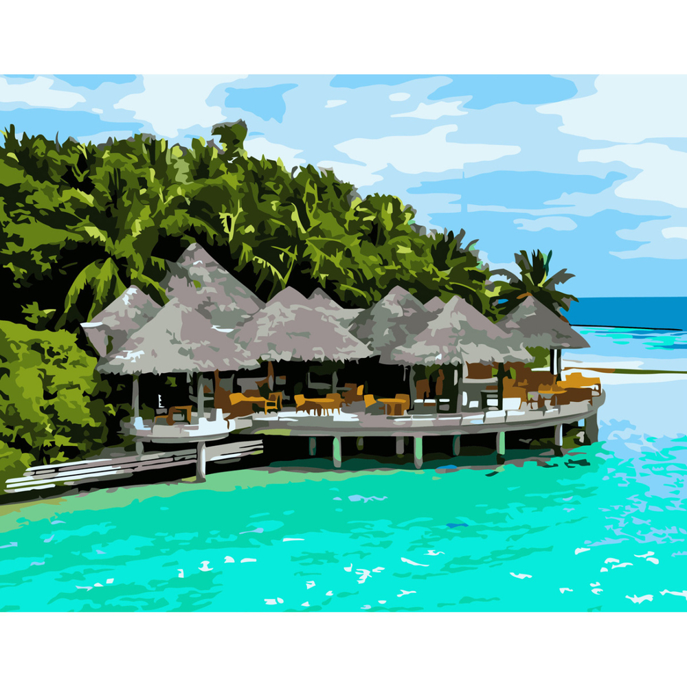 Фото, Відеоогляди картина за номерами strateg преміум мальдіви з лаком розміром 30х40 см (ss-6598)