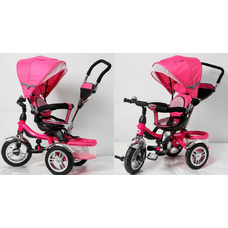 Велосипед 3-х коліс TR16001 РОЗ (1шт) складной козырек,надувные колеса 12'' и 10''
