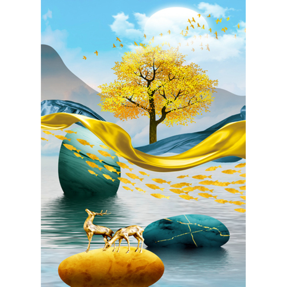 Фото, Видеообзоры алмазна мозаїка strateg преміум золота антилопа без підрамника розміром 30х40 см  (jsdf82153)