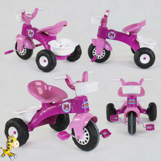 Велосипед 3х колісний 07-169 біло-рожевий, пластикові колеса з прорезиненою накладкою,корзина,багажн Велосипед 3х колісний 07-169 біло-рожевий, пластикові колеса з прорезиненою накладкою,корзина,багажн