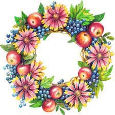 Алмазна мозаїка 13844 Віночок-Квіти серпня підвісний 30*30см