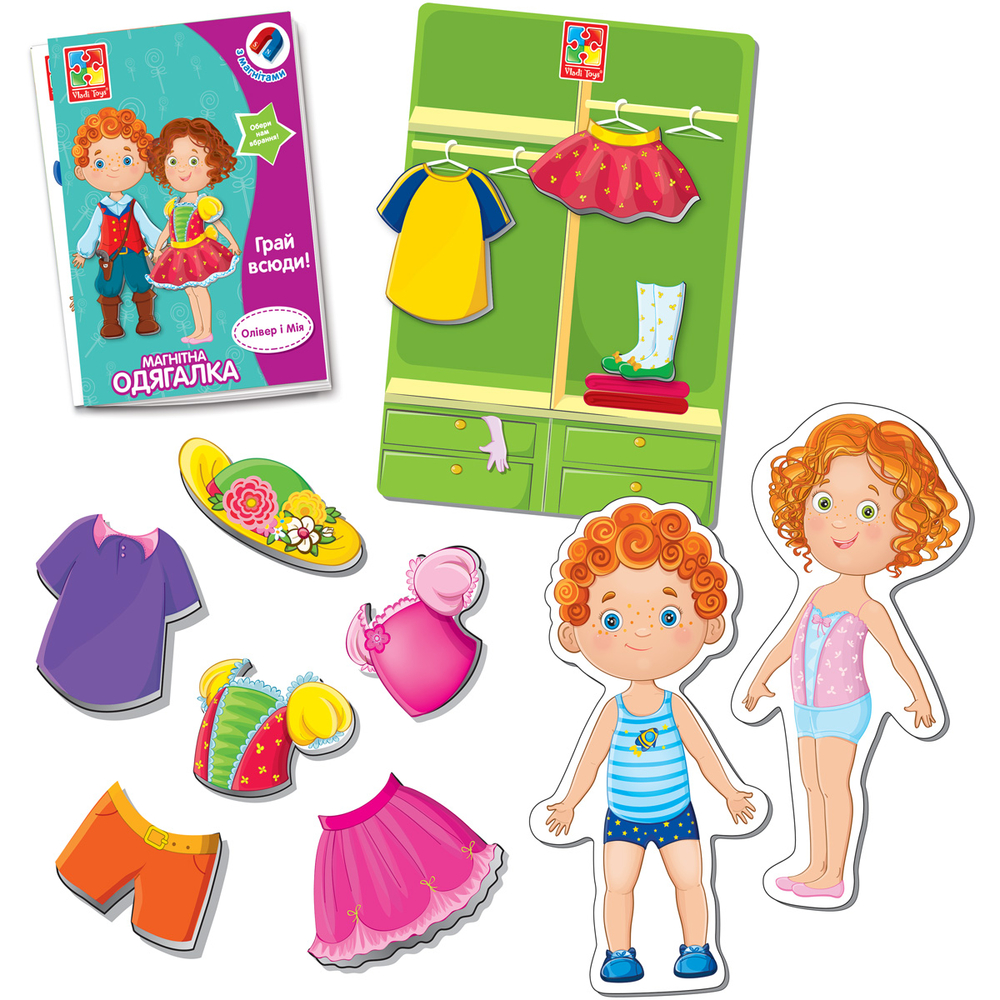 Фото, Відеоогляди гра настільна vladi toys магнітна одягалка. олівер і мія vt3702-12