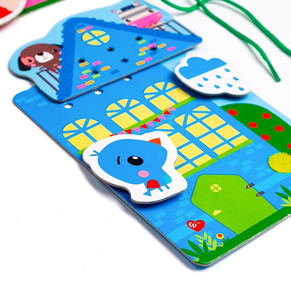 Фото, Видеообзоры гра-шнурівка «fisher-price. кольорові будиночки» vt5303-26